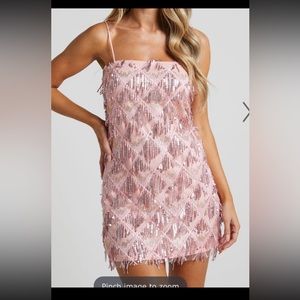 Pink sparkle mini dress
